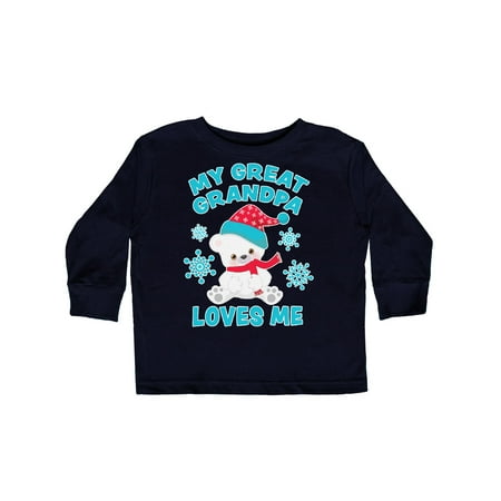 

Inktastic Polar Bear My Great Grandpa Loves Me in Santa Hat Gift Toddler Boy or Toddler Girl Long Sleeve T-Shirt