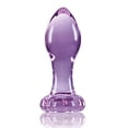 thumbnail image 4 of Crystal Flower Glass Anal Plug Purple, 4 of 4