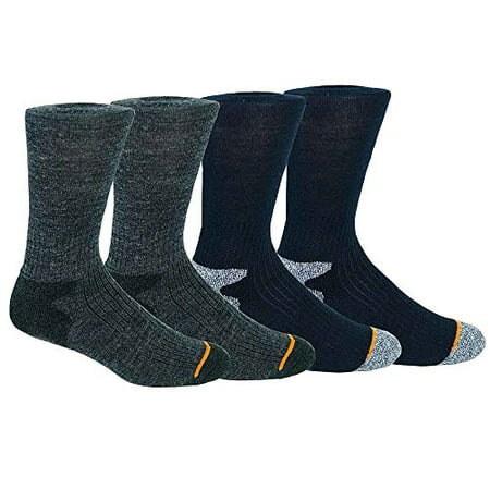 Weatherproof Men痴 Wool Blend Premium Crew Outdoor Socks, Blue / Gray ...