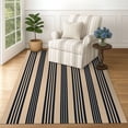 thumbnail image 5 of iOhouze Outdoor Rugs Black and Brown Narrow Striped Area Rug 4x6 ft Washable Indoor Outdoor Cotton Floor Carpet Rug, 5 of 6