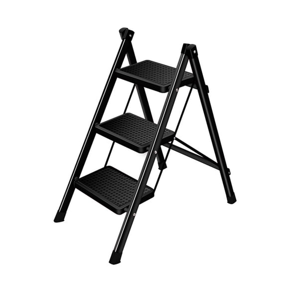 SHUO Y - Folding Ladder 330 Lbs Capacity Lightweight Portable 3 Step Ladder with Anti-Slip Wide Pedals Adults Household Herringbone Ladder Step Stool