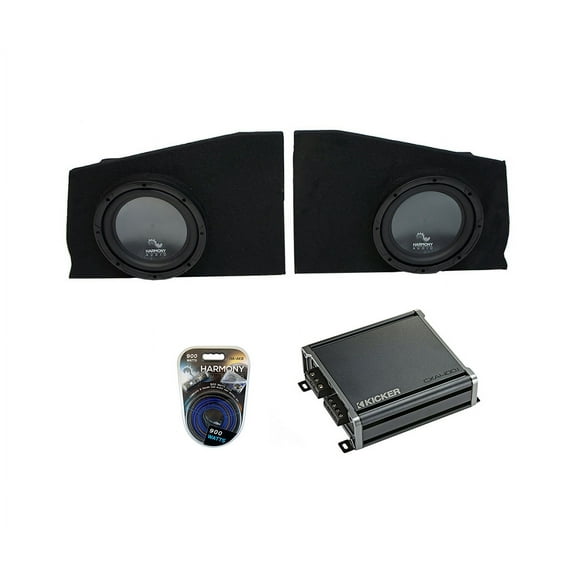 2010-2015 Chevy Camaro Coupe Rear Side Harmony R104 Dual 10" Sub Box & CXA400.1