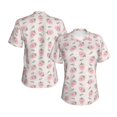 thumbnail image 3 of Yiaed Floral Strawberr Print Women's T Shirt V-Neck Short Sleeve Shirt Casual Breathable Tee Summer Tops-X-Large, 3 of 5
