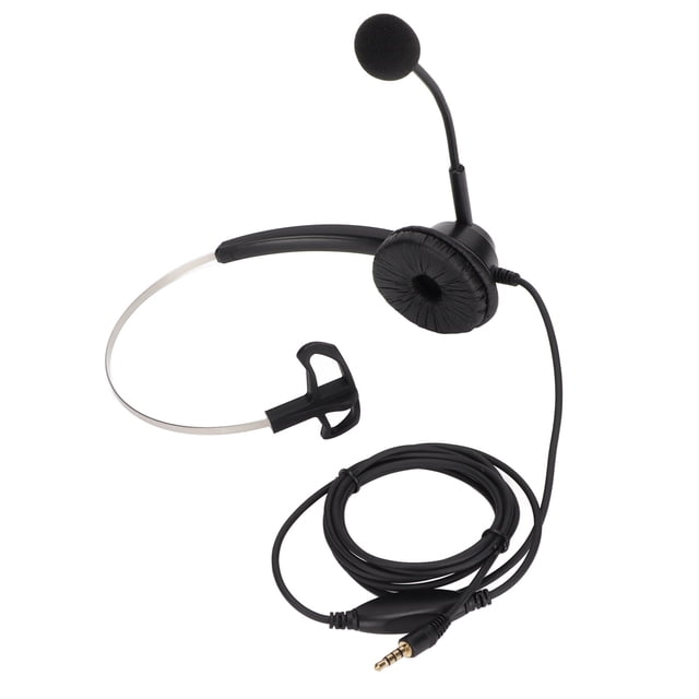 Casque de Service Client, Casque de Communication à Volume Réglable avec Réduction de Bruit, Oreille Unique avec Micro pour Bureau pour Téléphones VOIP