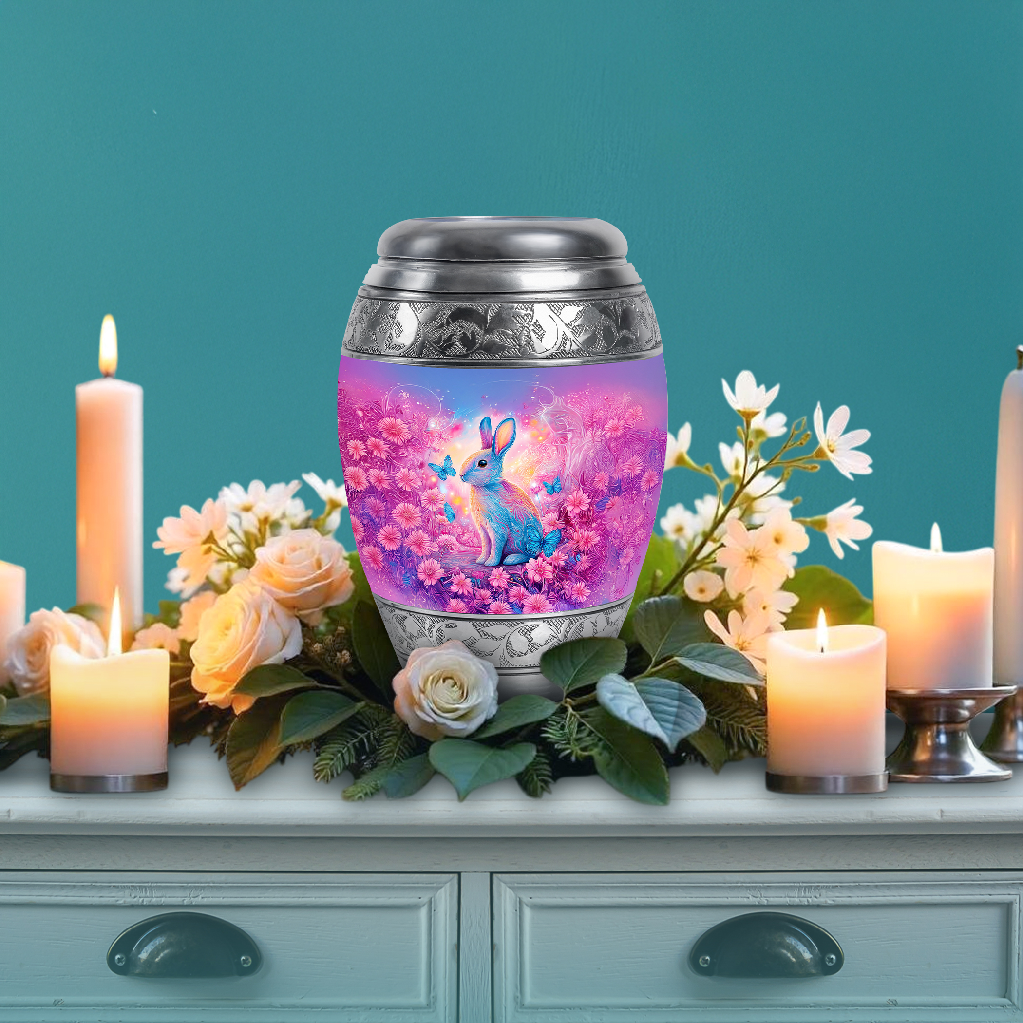 SABURIAL Rabbit Urn - Mini Urns For Human Ashes Adult Female - Little Cremation Urn For Ashes Dad - Keepsake Burial Urns For Male - Combo Of 10 Inch & 3 Inch