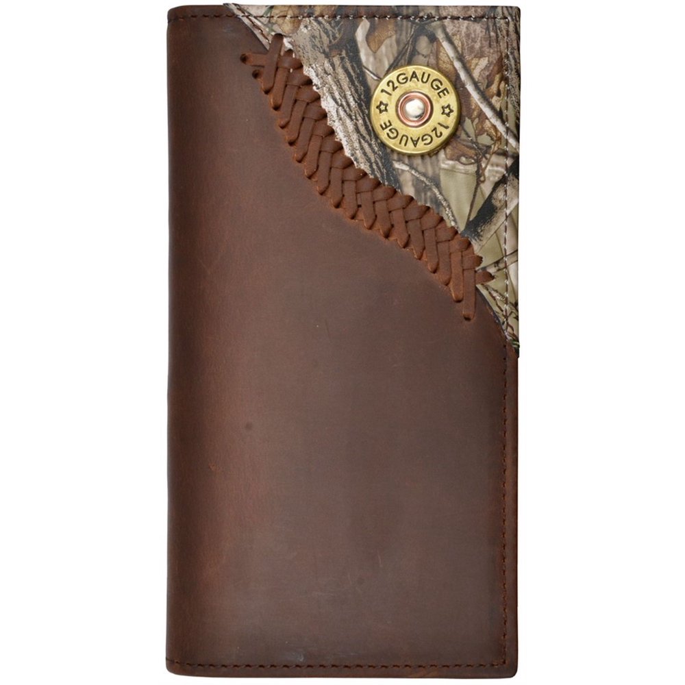 JUSTIN Justin Western Wallet Mens Rodeo Checkbook Embossed Brown