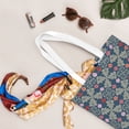 thumbnail image 5 of DouZhe Reusable Grocery Bags, Damask Colorful Leaves Lightweight Polyester Canvas Cloth Tote Bag for Travle Gym Shopping School, 15" x 16", 5 of 7