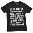 thumbnail image 3 of Men's Funny letter to Santa T-shirt never mind I will buy my own presents funny Christmas gift Tee (Medium Military Green), 3 of 7