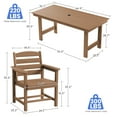 thumbnail image 3 of JUSTLET Outdoor Patio Dining Table, Patio Furniture, Brown (No Chairs), 3 of 5