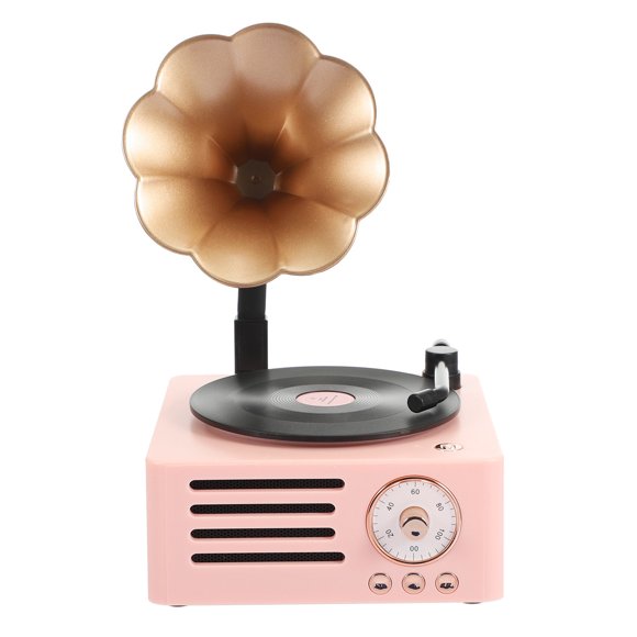 Record Players for Vinyl with Speakers Bluetooth Old Fashioned Classic Style Bluetooth Speaker Vinly Record Player Style Cute Look Creative Gift for Girls Bass Enhancement Volume Speaker