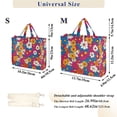 thumbnail image 2 of FORMRS Womens Corduroy Tote Bag Crossbody Shoulder Handbag with Pocket, Red Whimsical Floral, 2 of 7
