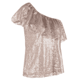 thumbnail image 4 of PrettyGuide Women's One Shoulder Sequin Tops Ruffle Sexy Sparkle Blouse Club Party Top, 4 of 7