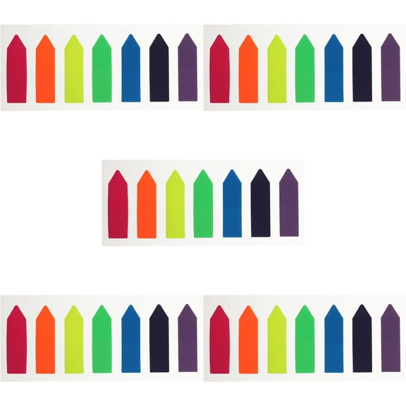 5 Sheets Transparent Arrow Label Stickers Book Tabs Sticky Memo Pad Page Guiding Tags Labels