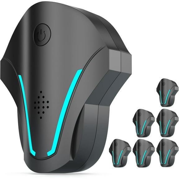 Ultrasonic Pest Repeler Plug in Indoor, 6 Packs Pest Control Plug in Indoor foor Mice, Roaches, Bugs, Mouse, Rodent, Rats, Insects, Spider Repelent for House, Kitchen, Garage, Warehouse, Office