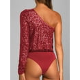 thumbnail image 6 of GXFC Women’s Sexy Bodysuit One Shoulder Sequin Playsuit for Women Prom Cocktail, 6 of 6