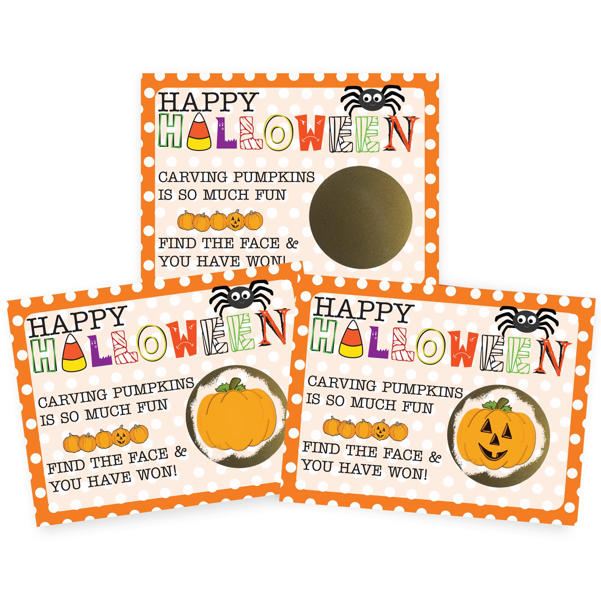 Halloween Find the Jack-O'-Lantern Pumpkin Scratch Off Game Cards 26 Pack by My Scratch Offs