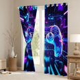 thumbnail image 3 of Homewish 3D Gamepad Player Black Out Curtains for Boy, Futuristic Glitter Stripes Curtains Pack of 2 (42x63 Each), Video Game Lover Bedroom Curtains, Window Curtains Bedroom Decor, 3 of 6