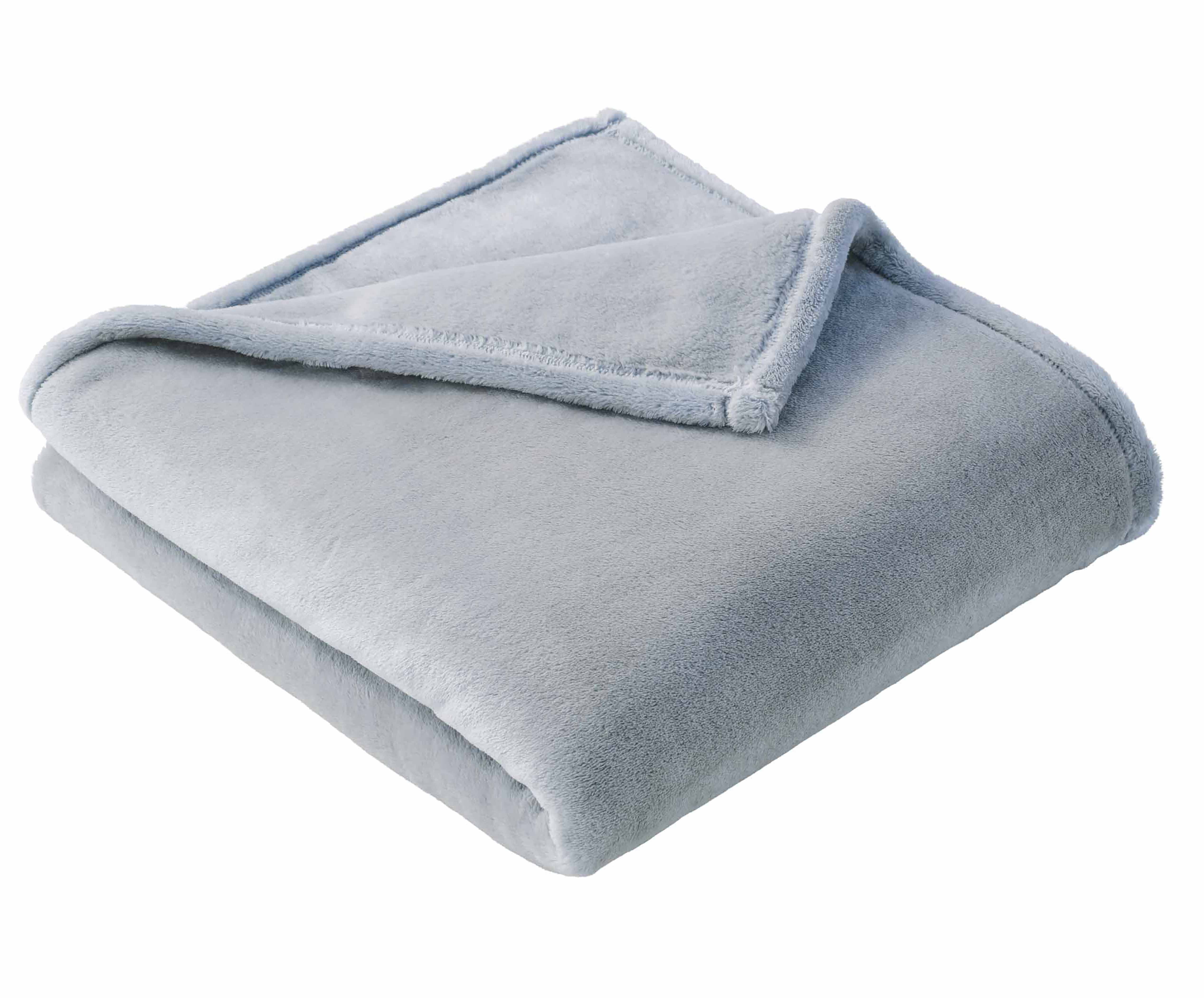 Better Homes & Gardens Solid Velvet Plush Oversized Throw Blanket, Soft Silver, 50 in x 72 in
