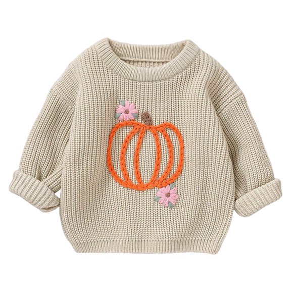 QGJZVUNL Toddler Baby Boy Girl Clothes Pumpkin Cardigan Sweater Long Sleeve Blouse Pullover Kids Tops Size 2-3 Years