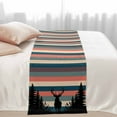 thumbnail image 3 of Bed Runner Scarf for Queen Size Bed, Forest Elk Beds Scarf Throws for Foot of Bedding, Multicolors Geometric Stripes Plant Tree Decorative Beds Runners for Bedroom Guestroom, 83"x20", 3 of 8