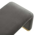 thumbnail image 6 of Modway Koda 60" Performance Velvet Waterfall Long Bench in Brass Storm Gray, 6 of 9