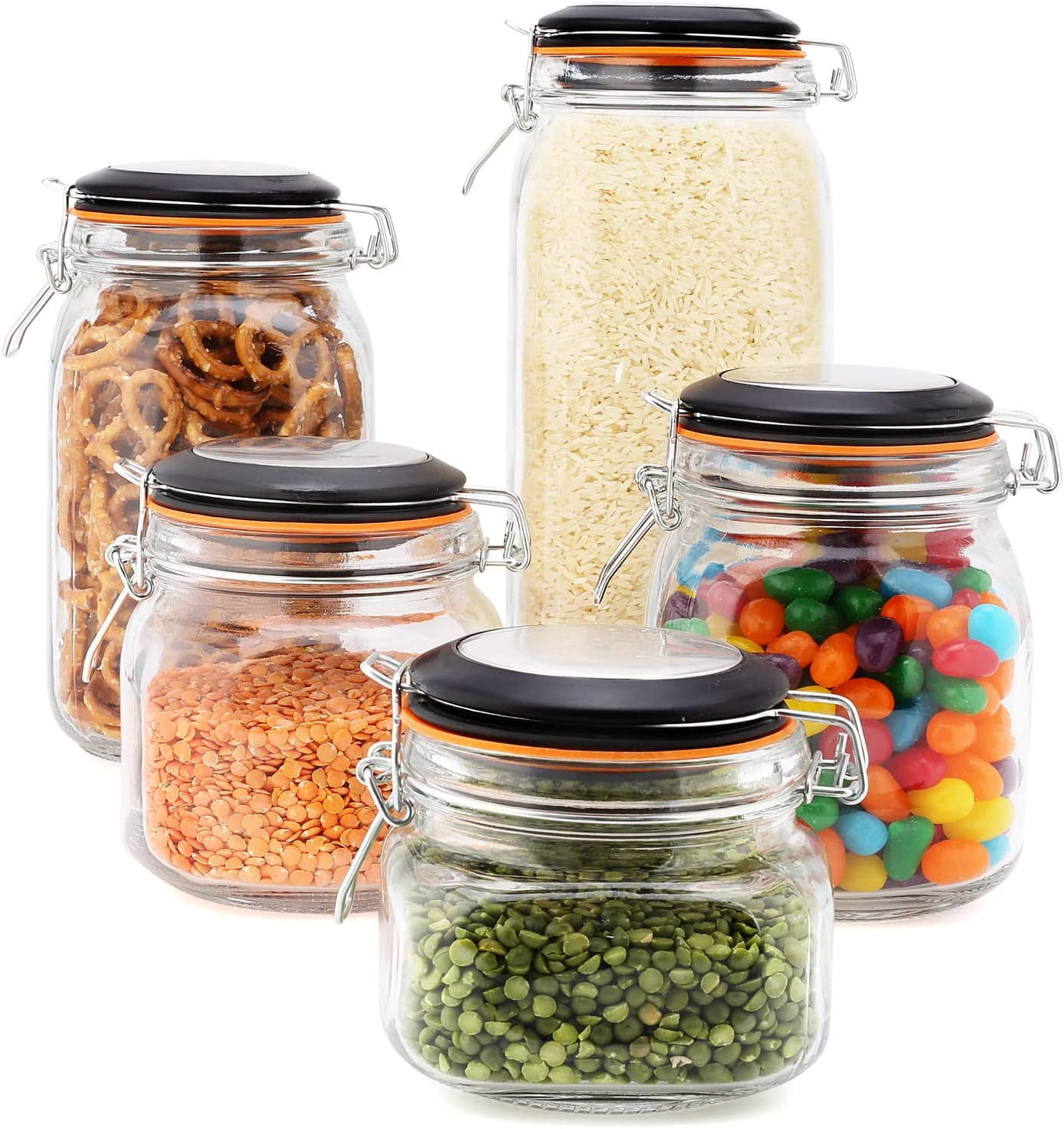 18 small spice jars airtight Hermetic Seal Bail&trigger High Quality Glass