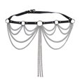 thumbnail image 1 of Hukapapa Cinturón de cadena negro punk para mujer, accesorios de cuero para el cuerpo, joyería para niñas, 68 cm-102 cm, 1 of 5