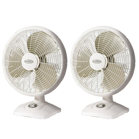 3 Speed Oscillating Table - Lasko 16 Inch Performance 3 Speed Portable Oscillating Table Fan, White (2 Pack)