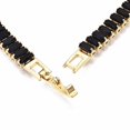 thumbnail image 3 of Gold-Tone Brass Cubic Zirconia Link Chain Smooth Tennis Bracelet Black T166, 3 of 5