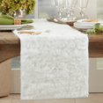 thumbnail image 3 of Fennco Styles Juneau White Faux Fur Table Runner 15"W X 72"L - Solid Color Soft Plush Table Cover for Home, Dining Room, Banquets, Holiday and Special Occasion, 3 of 4