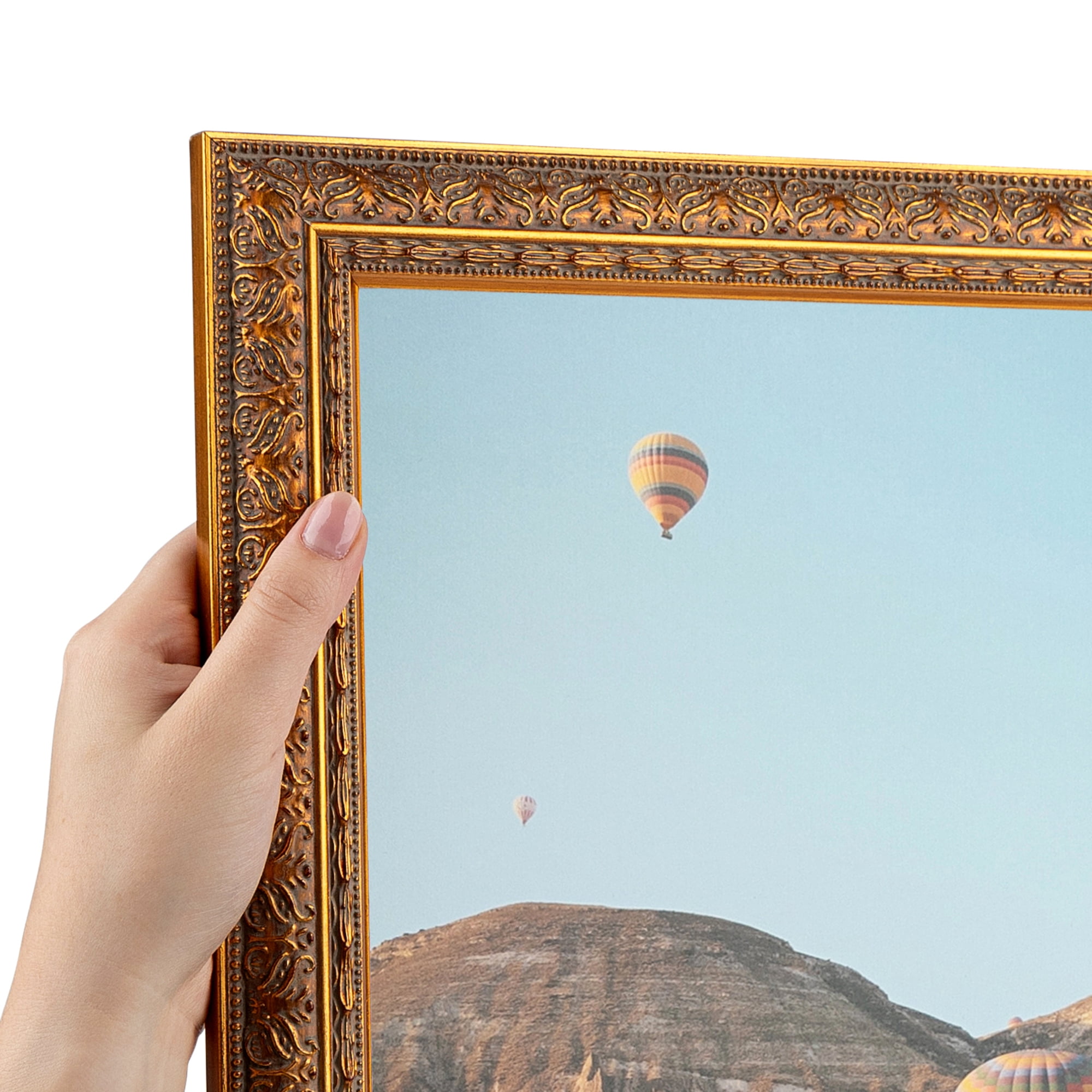 ArtToFrames 18" x 24" Gold Victorian Emboss Picture Frame, 18x24 inch Gold Wood Poster Frame (WOM-5081), 2 Pack
