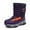a-Purple257100, variant on VNKIDY Girls Children Flat Thick Sole Plush Lined Warm Snow Boots Traction Sole High Top Shoes For Winter Outdoor Activities Soft Footwear