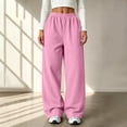thumbnail image 4 of Pantalones Deportivos de Mujer de Pierna Recta con Bolsillos, Forro Polar Suave y Ligero, Color Sólido, Bajo Abierto, de Vestir sin Cierre, Cintura Elástica, Sudaderas de Otoño con Bolsillos, 3XL, 4 of 9