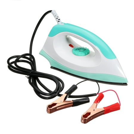 12V 150W Car Electric Non-stick Soleplate Dry Iron Portable Handheld with Adjustable Temperature Control For Outdoor Camping Travel Trailer RV