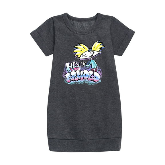Hey Arnold! - Graffiti Arnold - Toddler And Youth Girls Fleece Dress