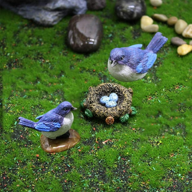 4 statues de jardin en résine pour terrasses et bassins miniatures