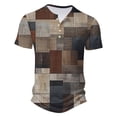 thumbnail image 4 of ZCFZJW Mens 1/4 Button up Western Shirts Vintage Color Block Print Summer V Neck Short Sleeve Big and Tall Regular Fit Graphic Tees Shirt Tops Multicolor#01 XL, 4 of 5