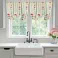 thumbnail image 4 of Green Spring Floral Balloon Curtains for Living Room/French Door, Colorful Summer Flowers Vintage Botanical Tie Up Curtains 63 Inch Length Energy Saving Kitchen Curtains Shades for Windows 42"x63", 4 of 8