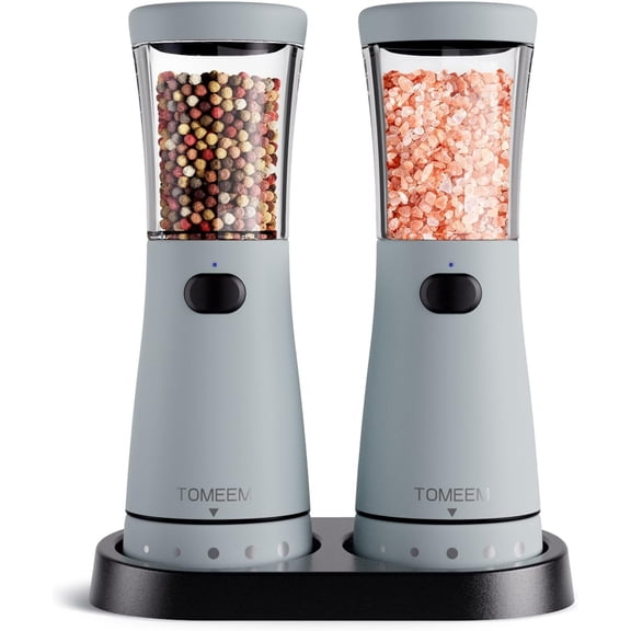 Salt and Pepper Grinder Set Usb Rechargeable Salt and Pepper Grinder with LED Light Adjustable Coarseness