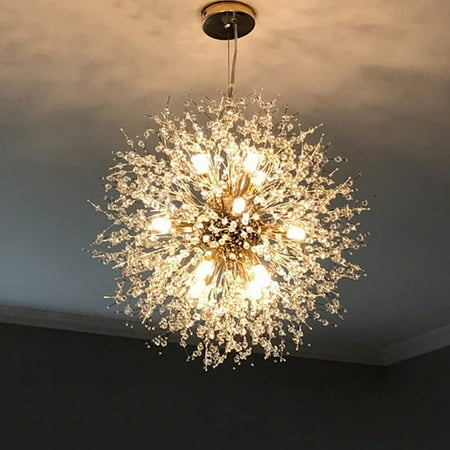 

20232023 Modern Crystal Chandeliers 12-Light Chrome Dandelion Firework Pendant Lighting Chandelier Light Fixtures for Dining Room Bedroom Living Room Restaurant Kitchen Aisle Hallway