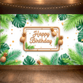 thumbnail image 4 of Tropical Design Happy Birthday Banner Decorative Pineapple Leaves Backdrop for Birthday Celebration Party, 4 of 7