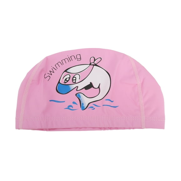 Gorro de Natación Elástico con Patrón de Ballena Rosa 1 Pc