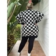 thumbnail image 3 of CASSIE LIZ Womens Sweaters Plus Size Fall Cardigans for Women Fashion Black White Checkered Open Front Cardigans Casual Winter Long Sleeve Lightweight Knit Holiday Sweaters with Pocket XL 14W-16W, 3 of 11