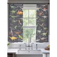 thumbnail image 2 of Dinosaur Family Sheer Curtains 2 Panels Set Retro Watercolor Dinosaur Name Letter Grey Sheer Window Curtains Light Filtering Rod Pocket Voile Drapes for Bedroom Living Room 52"x63", 2 of 8