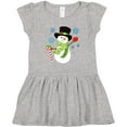 thumbnail image 3 of Inktastic Christmas Snowman in Top Hat with Candy Cane Girls Toddler Dress, 3 of 5