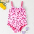 thumbnail image 2 of TOWED22 Newborn Baby Girl Swimsuit Toddler Ruffle Swimsuit Bikini Tankini Infant Swimwear One Piece Bathing Suits for Girls Hot Pink,24-36 M, 2 of 4