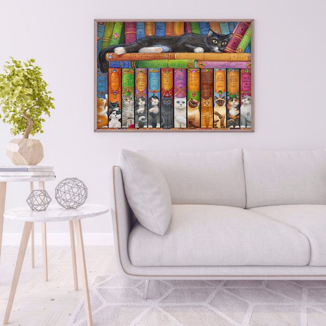 Cuadros Decorativos Kits de pintura de diamantes DIY de animales, decoraciones de pared de mosaico de taladro cuadrado completo de gato Ndcxsfigh Nuevos Originales