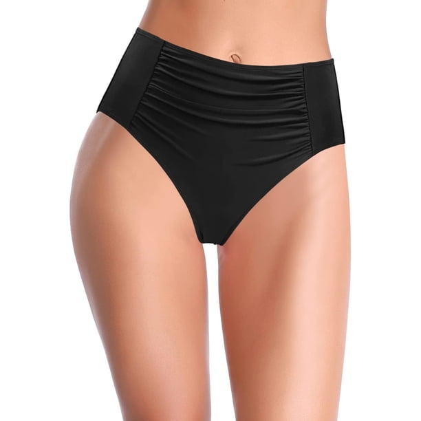 Traje de Baño de Talle Alto con Parte Inferior de Bikini para Mujer Tankini Bottom Tankini Bottom Negro XL Negro XL Xishao ropa