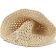 thumbnail image 4 of CoCoMangos Bow Tie Sun Hat for Women Summer Crochet Wide Brim Bucket Hat Foldable Beach Hat Fashion Y2k Packable Knitted Cap, 4 of 4
