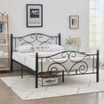thumbnail image 2 of Katkuca Queen Size Metal Bed Frame with Headboard and Footboard, Mattress Foundation/No Box Spring Needed, Black, 2 of 9